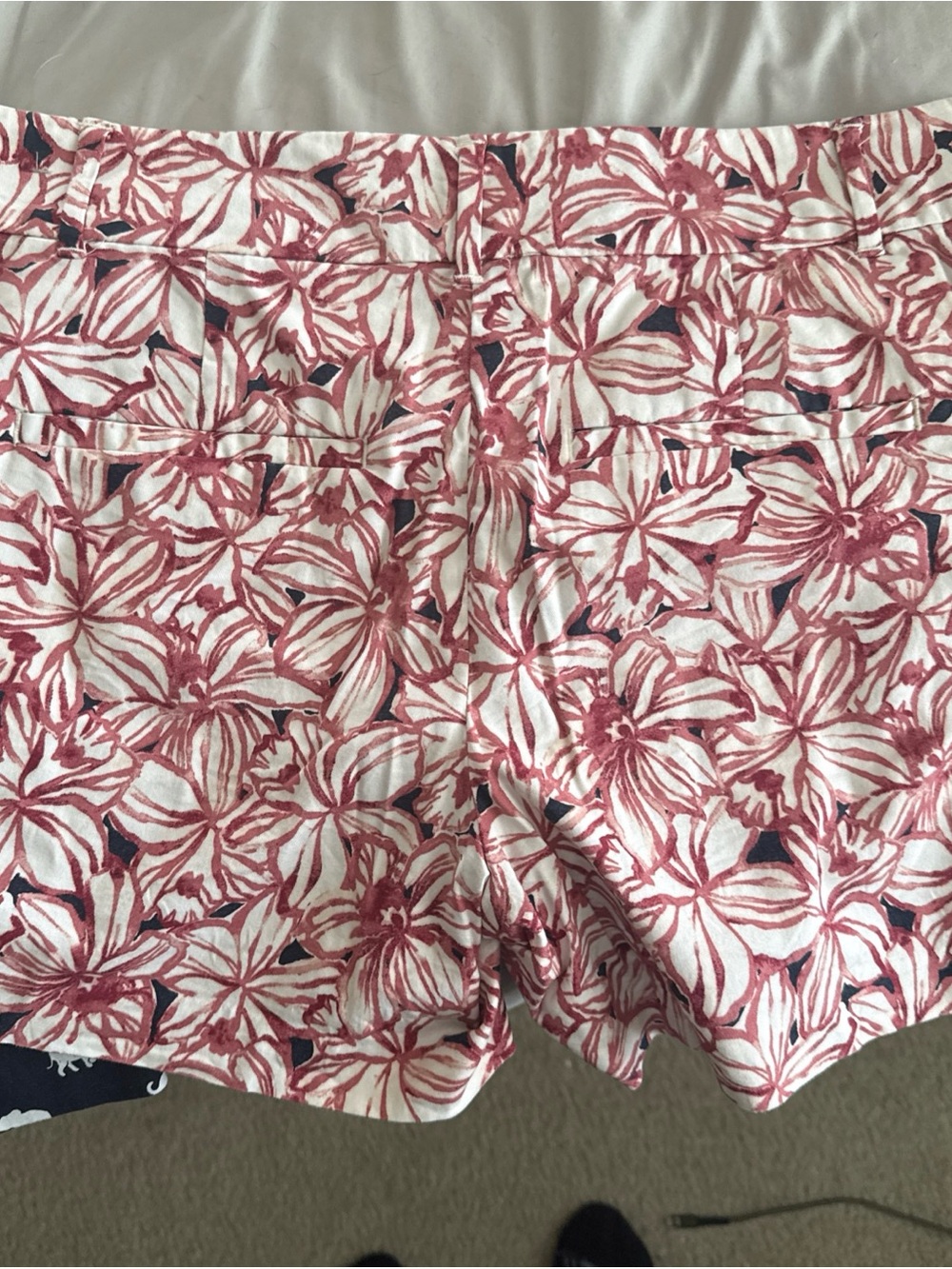 Ann Taylor Pink and White Floral High-Waist Women's Shorts